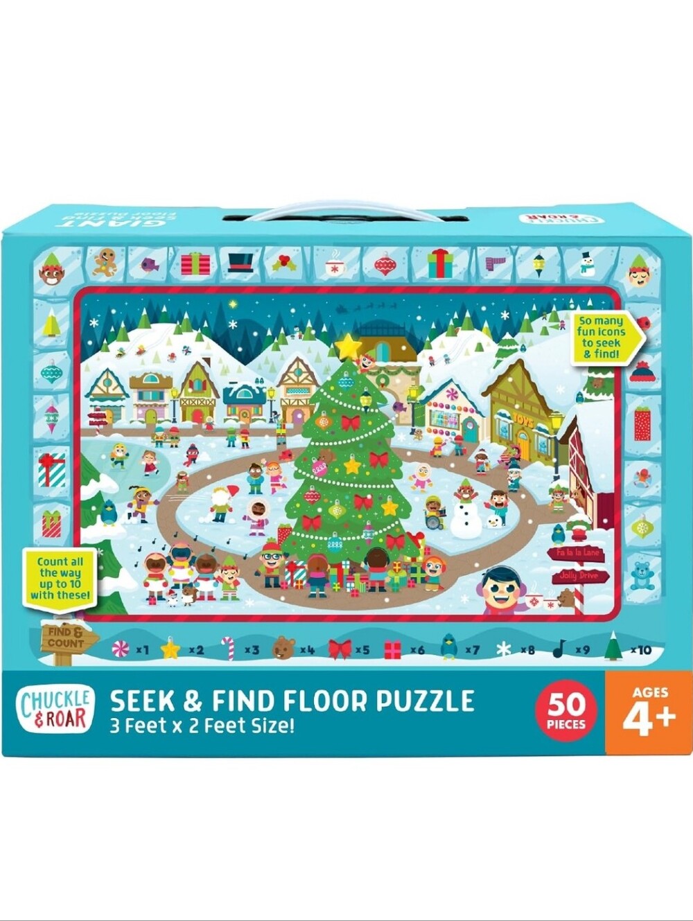 Chuckle & Roar Preschool Puzzles - Large Kids Floor Puzzle - Christmas Village S